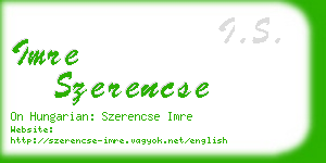 imre szerencse business card